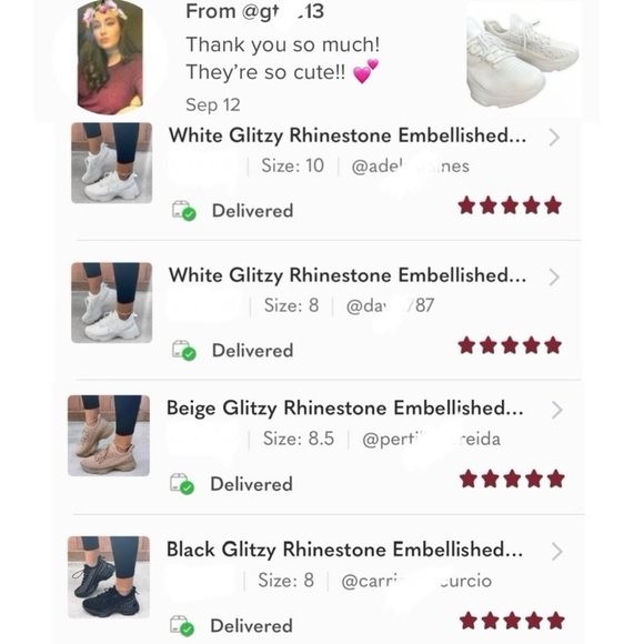 Black Glitzy Rhinestone Embellished FlyKnit - Picture 9 of 10